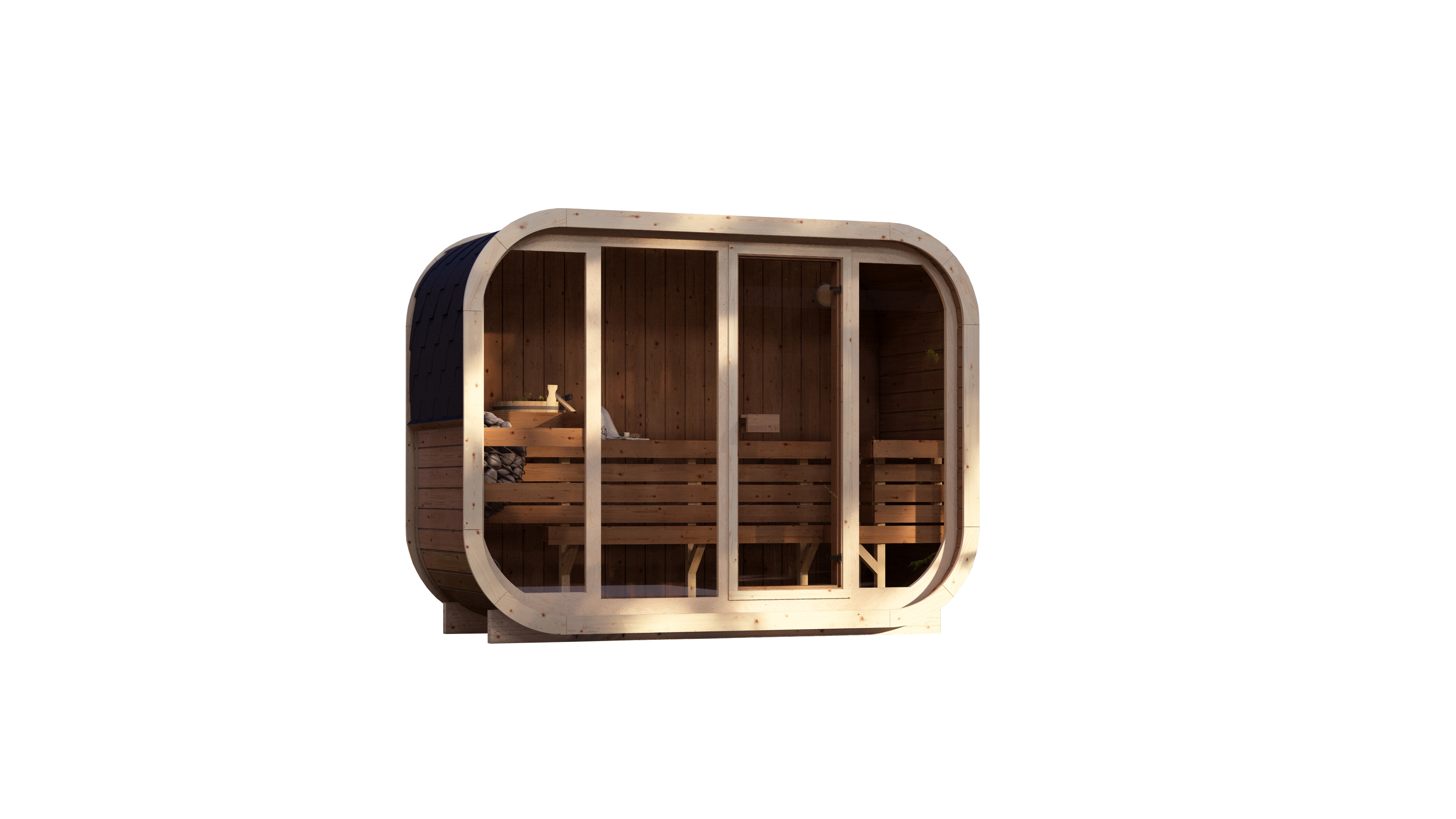 Outdoor Sauna Polaris H1 Thermoholz – **Platin Version**